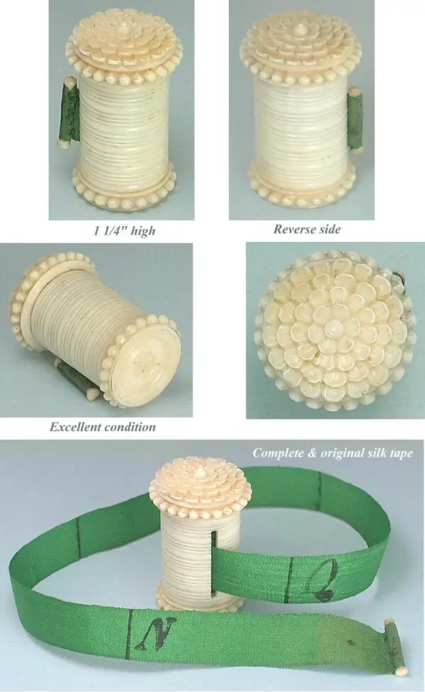 Ornate Antique Carved Ivory Tape Measure * English * Circa 1830 - Image 2