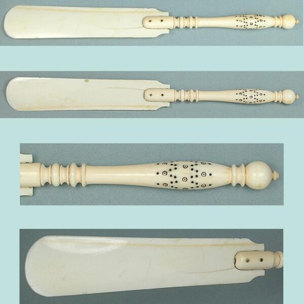 Antique Ivory Madras Work Letter Opener * English * Circa 1820