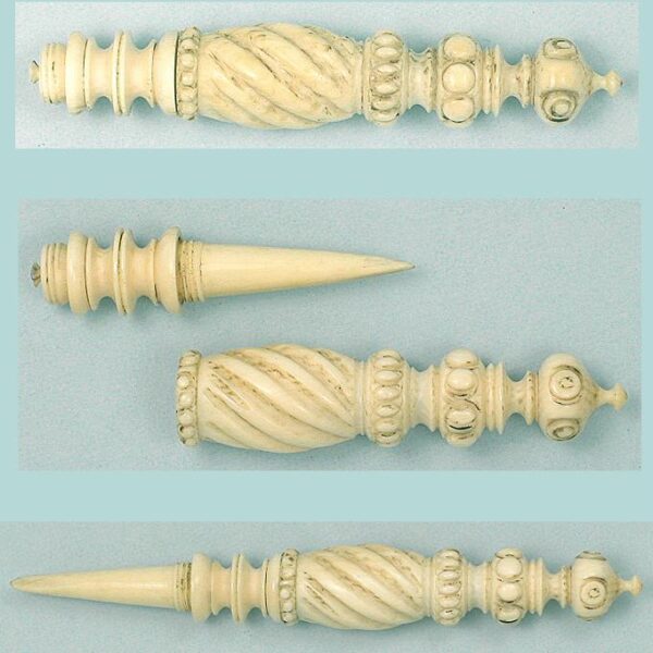 Antique Carved Ivory Sheathed Stiletto / Awl * English * Circa 1820