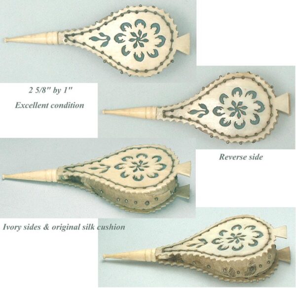 Antique Figural Ivory Fretwork Bellows Pin Cushion * English * Circa 1820 - Image 2