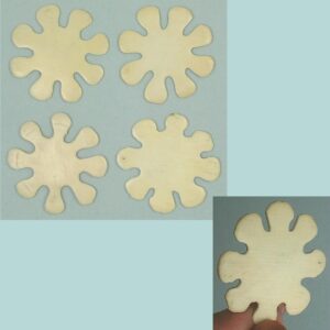 4 Antique Ivory Snowflake Thread Winders * English * Circa 1830
