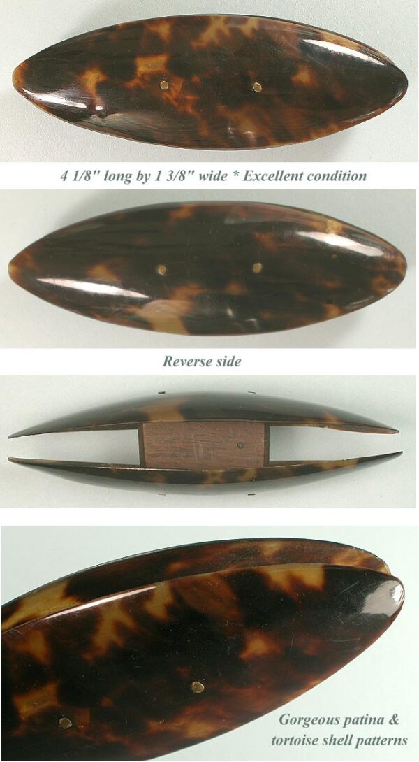 Antique Tortoise Shell Knotting / Tatting Shuttle * Circa 1750-1800 - Image 2