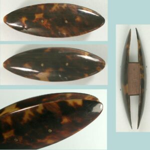 Antique Tortoise Shell Knotting / Tatting Shuttle * Circa 1750-1800